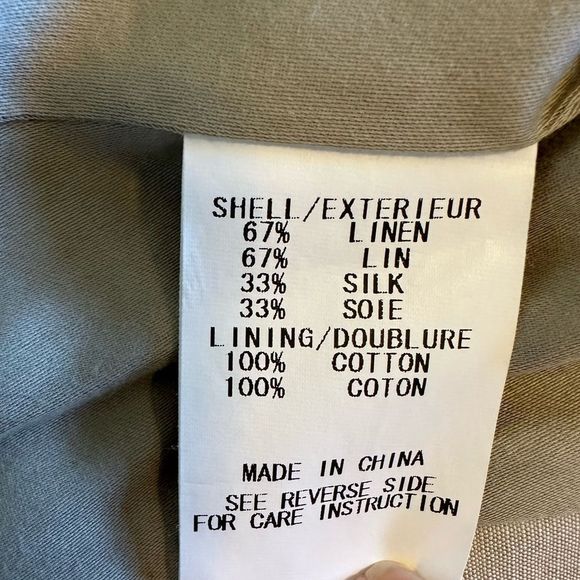 THEYSKENS’ THEORY Women’s Slub Linen/Silk Blend Open Front Blazer Tan Size 2/36 - Picture 13 of 14